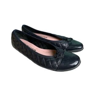 Paul Mayer Attitudes Quilted Leather Navy Ballet Flat Made in Spain